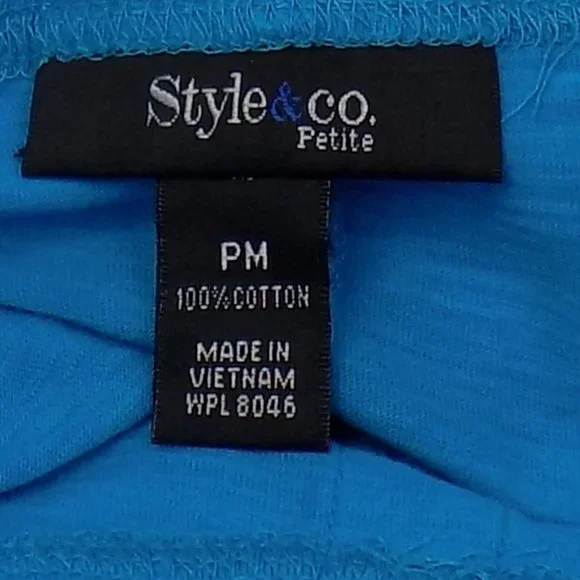 Style & Co. Ruched Sleeve One-Pocket Henley Size Petite Medium - Picture 5 of 5